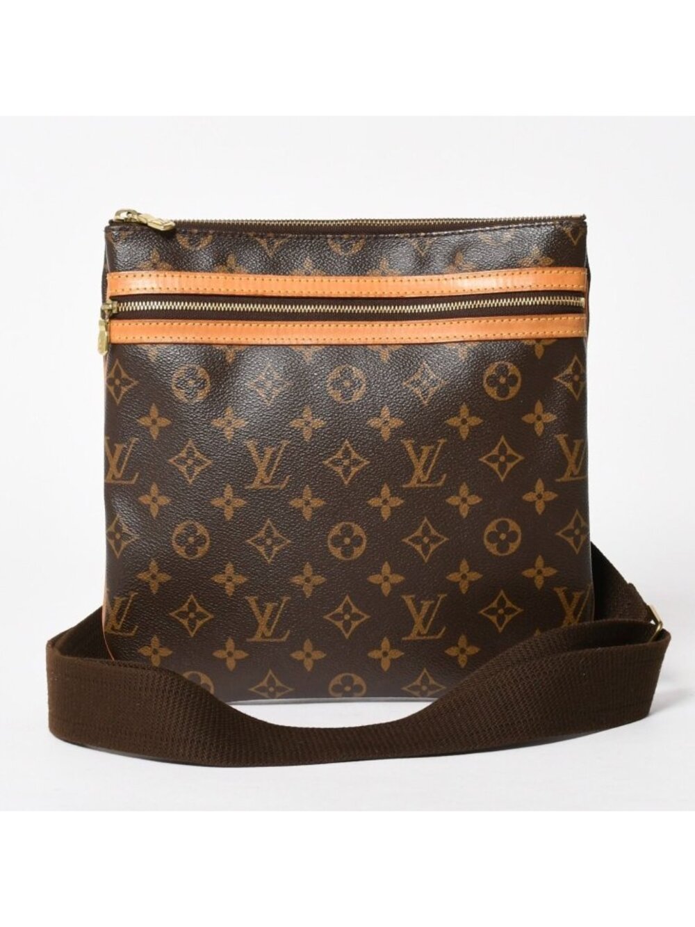 Louis Vuitton Pochette Bosphore Shoulder Bag Monogram Canvas Brown Gold